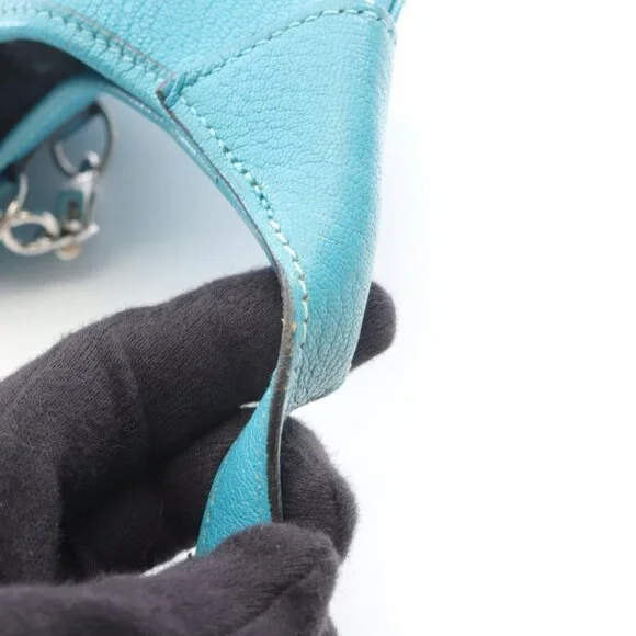 Hermes Shoulder Bag Trim 24 Turquoise Leather Trim 24 - Picture 8 of 10
